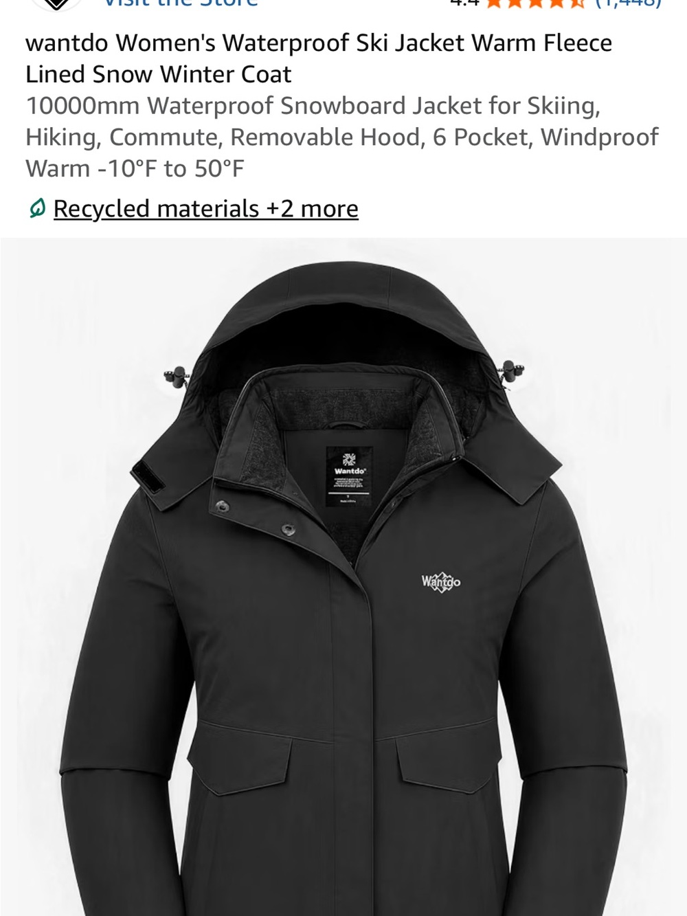 Women's Waterproof Ski Jacket - Black